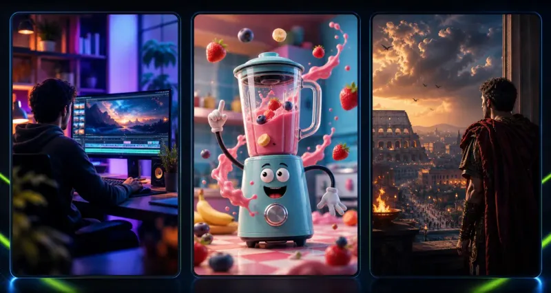 Illustrated AI video workflow preview